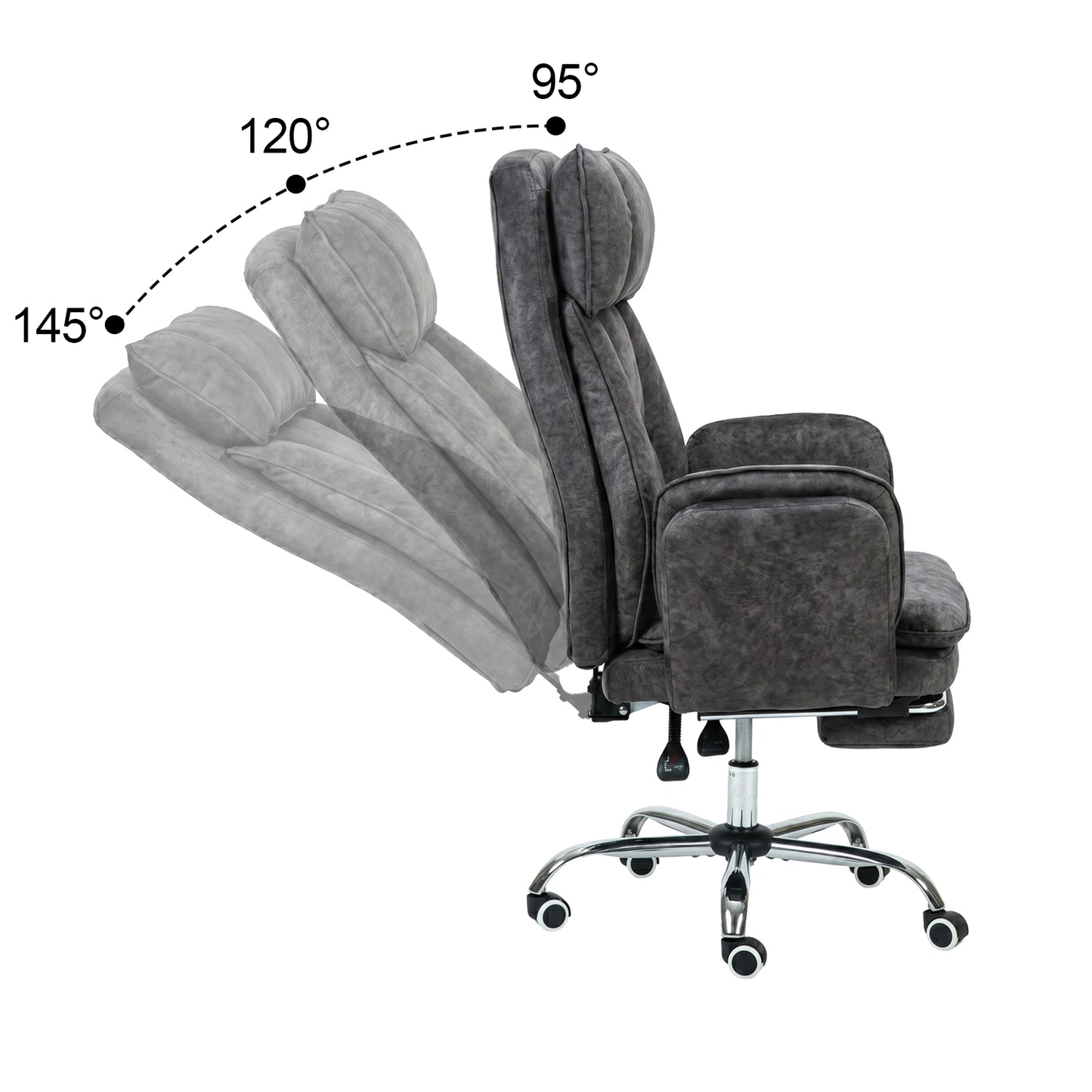 COKOS Silla de Oficina de Peluche Reclinable con Brazos Abatibles para Sentarte con Piernas Cruzadas (Gris)
