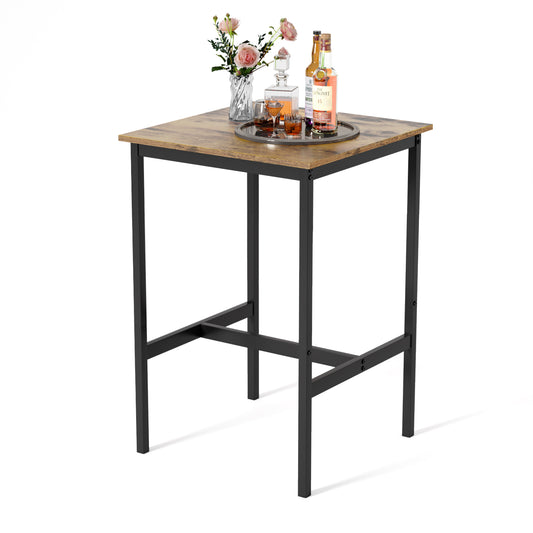 COKOS Mesa de Bar Industrial de Fácil Montaje con Estructura Resistente de Metal Adecuada para Espacios Pequeños Salas de Estar y Restaurantes (vintage).