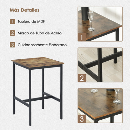 COKOS Mesa de Bar Industrial de Fácil Montaje con Estructura Resistente de Metal Adecuada para Espacios Pequeños Salas de Estar y Restaurantes (vintage).