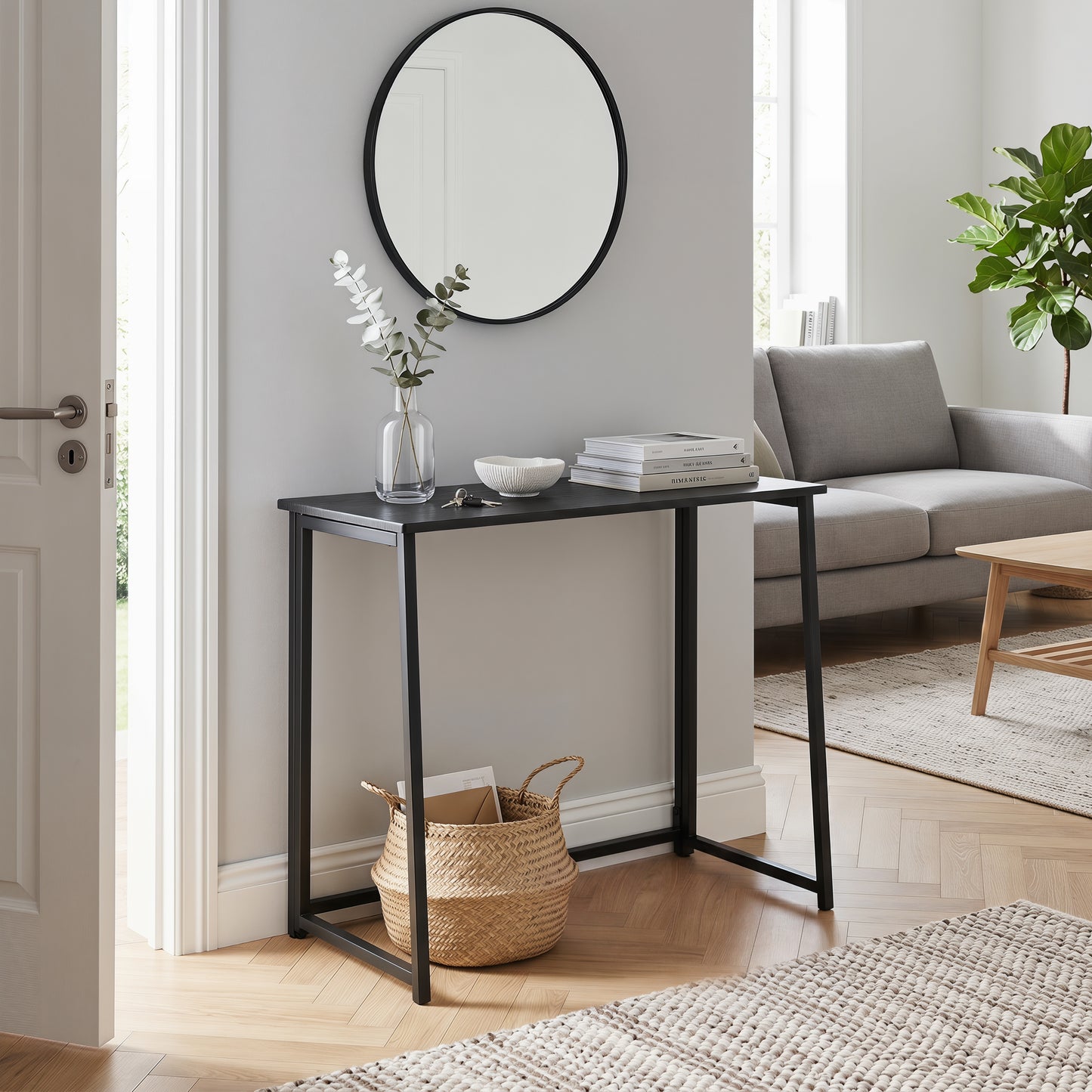 COKOS Multifunctional Table para Computadora de Casa Marco de Metal Ahorro de Espacio Moderno y Simple Escritorio para Computadora Portátil para Sala de Estudio 80 x 44 x 74 cm (Nuez)