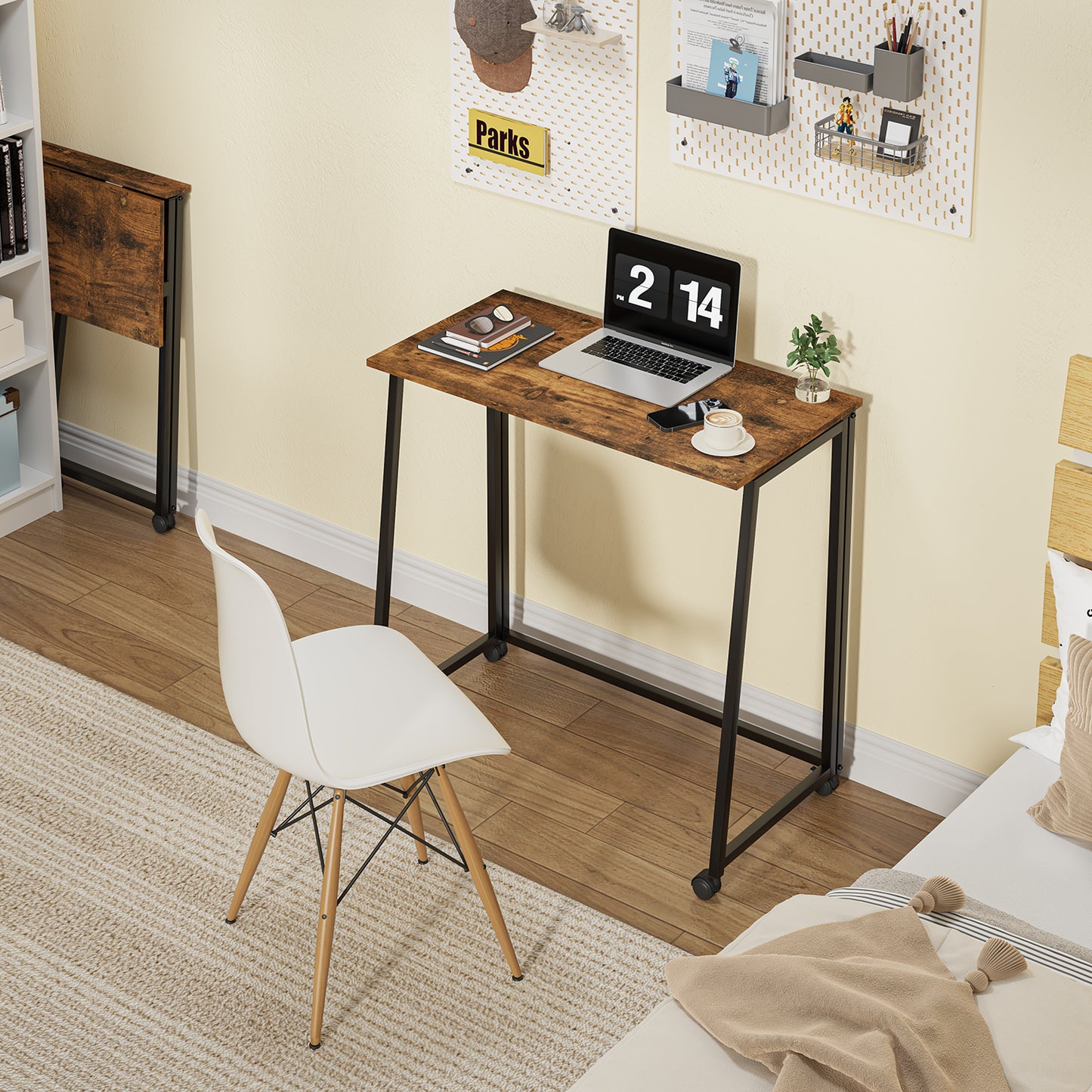 COKOS Mesa Plegable con Ruedas 80 x 44 x 74 cm (Vintage)