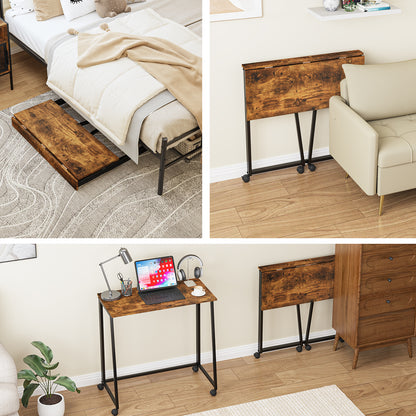 COKOS Mesa Plegable con Ruedas 80 x 44 x 74 cm (Vintage)