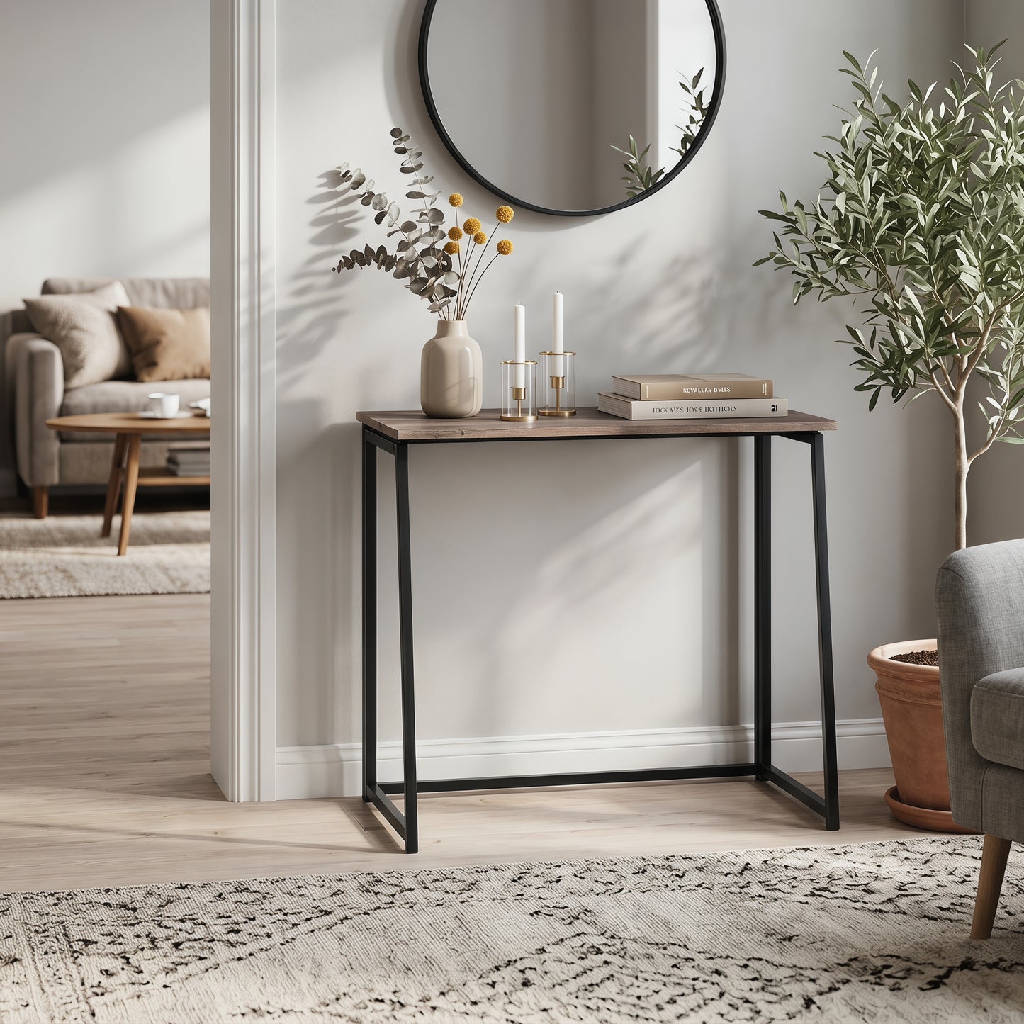 COKOS Multifunctional Table para Computadora de Casa Marco de Metal Ahorro de Espacio Moderno y Simple Escritorio para Computadora Portátil para Sala de Estudio 80 x 44 x 74 cm (Negro)
