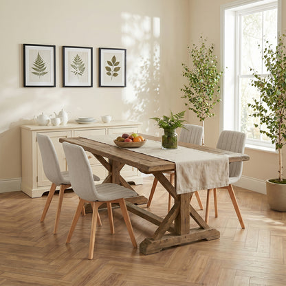 COKOS Juego de Sillas de Comedor Nórdicas de Madera - 2 Piezas (Beige)