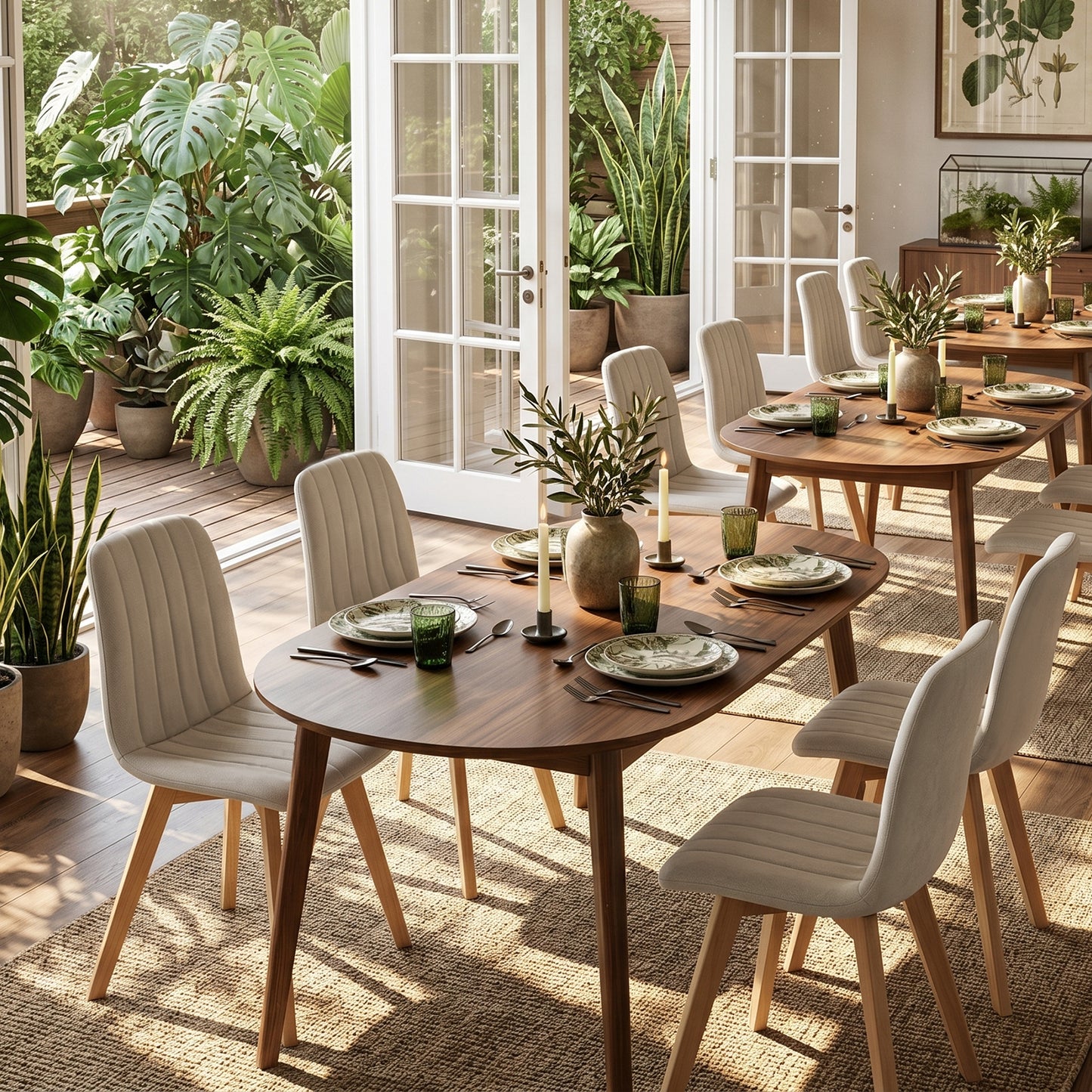 COKOS Juego de Sillas de Comedor Nórdicas de Madera - 2 Piezas (Beige)