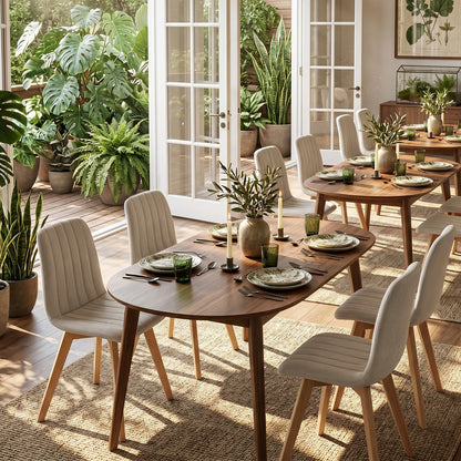 COKOS Juego de Sillas de Comedor Nórdicas de Madera - 2 Piezas (Beige)