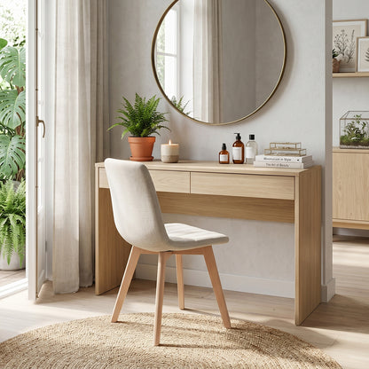 COKOS Juego de Sillas de Comedor Nórdicas de Madera - 2 Piezas (Beige)