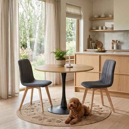 COKOS Juego de Sillas de Comedor Nórdicas de Madera - 2 Piezas (Gris)
