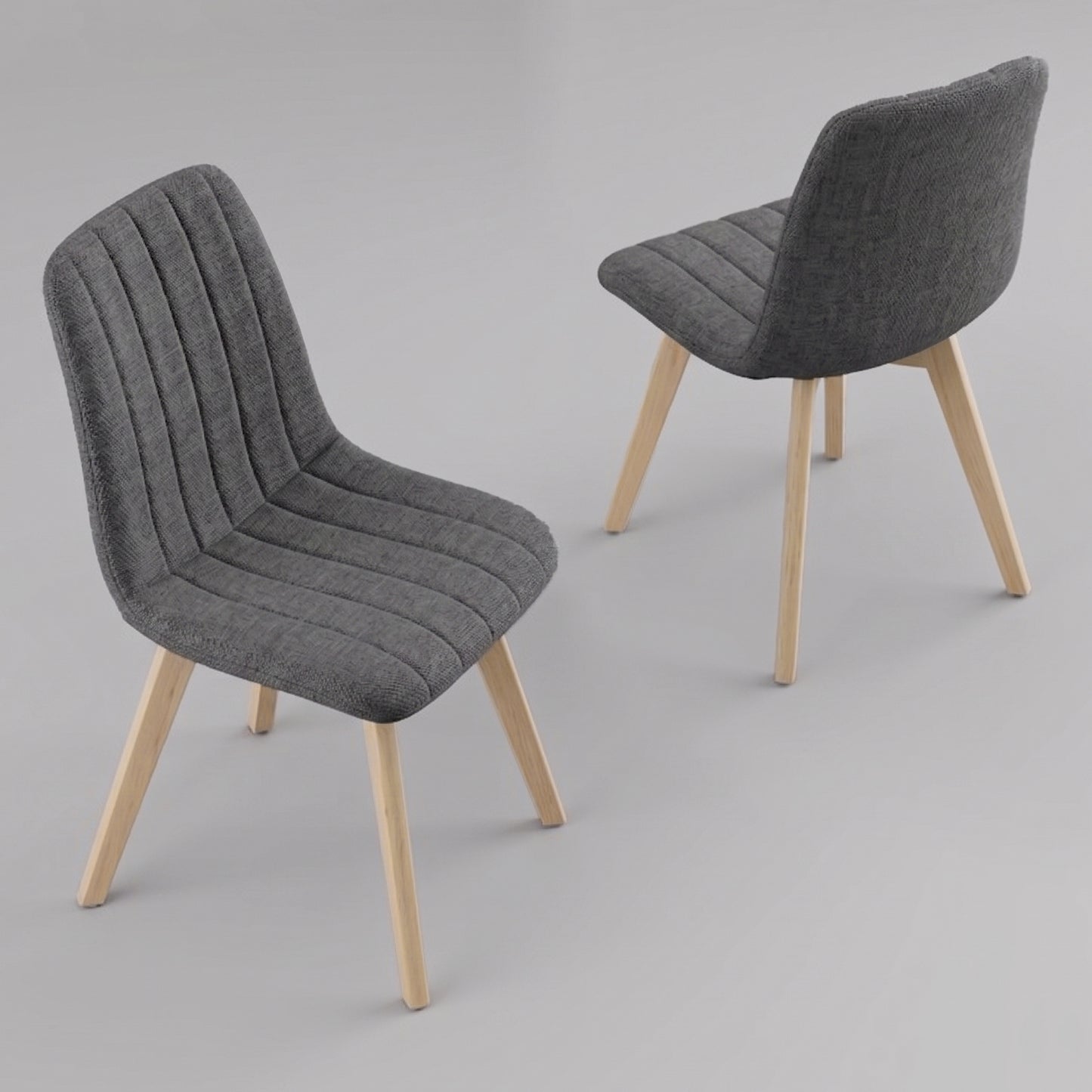 COKOS Juego de Sillas de Comedor Nórdicas de Madera - 2 Piezas (Gris)