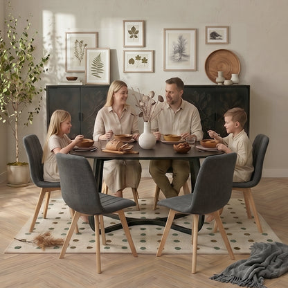 COKOS Juego de Sillas de Comedor Nórdicas de Madera - 2 Piezas (Gris)