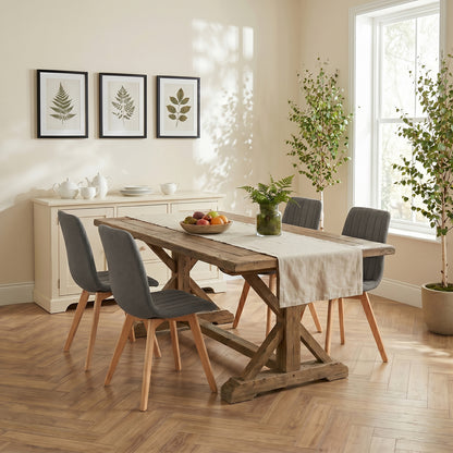 COKOS Juego de Sillas de Comedor Nórdicas de Madera - 2 Piezas (Gris)