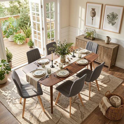 COKOS Juego de Sillas de Comedor Nórdicas de Madera - 2 Piezas (Gris)