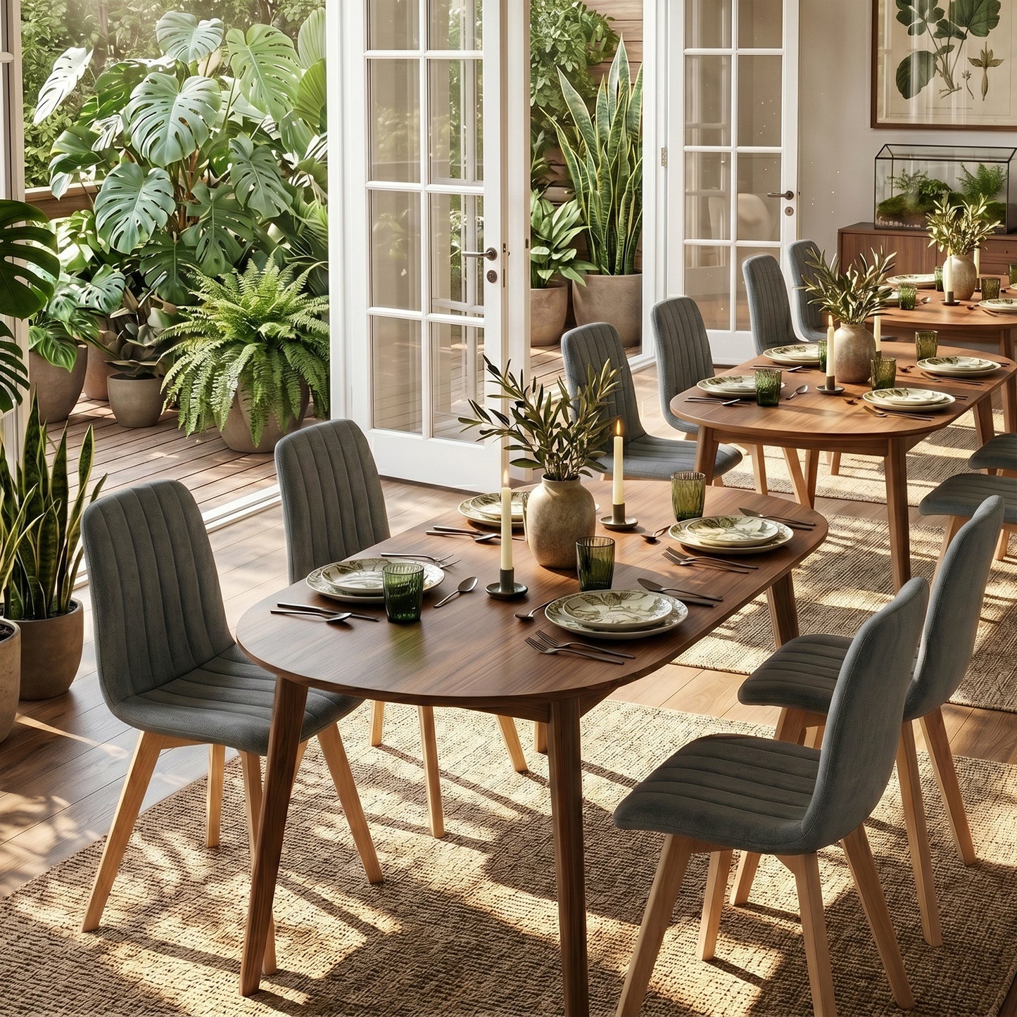 COKOS Juego de Sillas de Comedor Nórdicas de Madera - 2 Piezas (Gris)