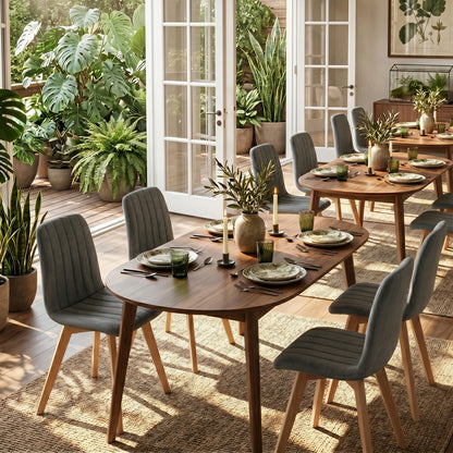 COKOS Juego de Sillas de Comedor Nórdicas de Madera - 2 Piezas (Gris)