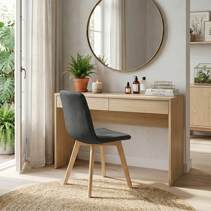 COKOS Juego de Sillas de Comedor Nórdicas de Madera - 2 Piezas (Gris)