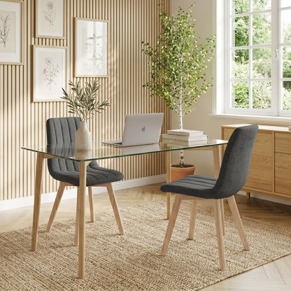 COKOS Juego de Sillas de Comedor Nórdicas de Madera - 2 Piezas (Gris)