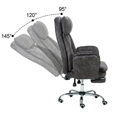 COKOS Silla de Oficina de Peluche Reclinable con Brazos Abatibles para Sentarte con Piernas Cruzadas (Gris)