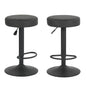 COKOS Set de 2 Bancos para Barra de Cocina Taburetes de Bar Giratorios 360° Altura Ajustable Tela Impermeable Vintage Bancos Altos con Reposapiés para Cocina Bar y Desayunador (Negro)