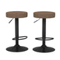COKOS Juego de 2 Taburetes de Bar para Cocina Giratorios 360° y con Altura Ajustable Tela Impermeable Vintage Marrón