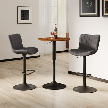 COKOS Taburetes de Bar Giratorios Ajustables Juego de 2 Piezas (Gris)