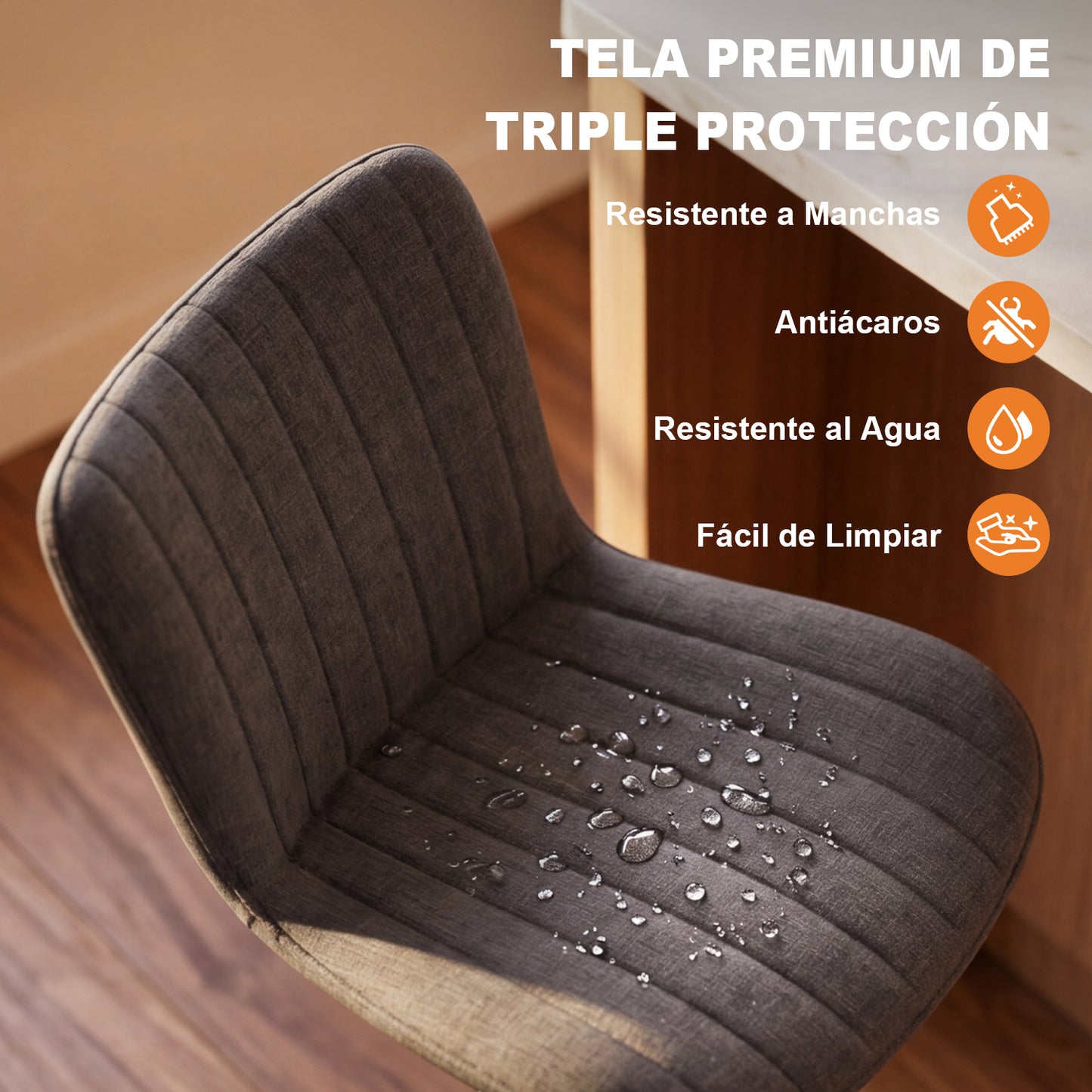 COKOS Taburetes de Bar Giratorios Ajustables Juego de 2 Piezas (Gris)