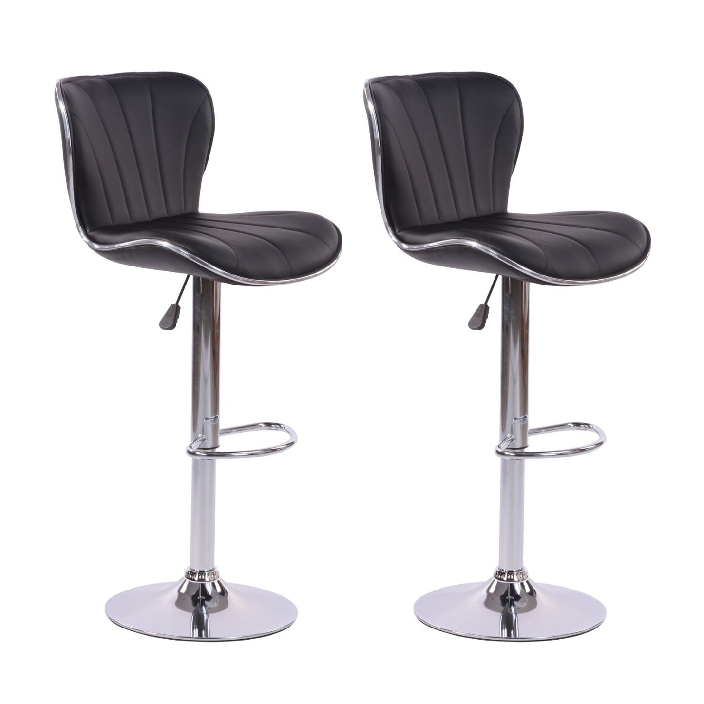 COKOS Taburetes de Bar Vintage de 2 Piezas Altura Ajustable Negro