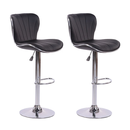 COKOS Taburetes de Bar Vintage de 2 Piezas Altura Ajustable Negro