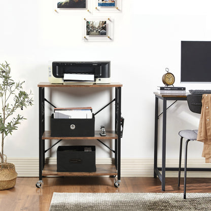 COKOS Carro de Servicio Multiusos Carro de Almacenamiento 3 Niveles Ruedas Universales con Frenos Carro de Barra móvil para el hogar Comedor Restaurante Bar (Vintage).