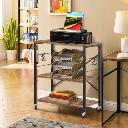 COKOS Carro de Servicio Multiusos Carro de Almacenamiento 3 Niveles Ruedas Universales con Frenos Carro de Barra móvil para el hogar Comedor Restaurante Bar (Vintage).