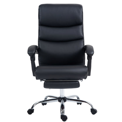 COKOS Silla de Oficina Ejecutiva Ergonómica Piel Sintética Giratoria 360 Grados Altura Ajustable Reclinable Adecuado Oficinas Salas de Estudio (NEGRO).