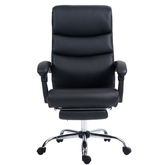 COKOS Silla de Oficina Ejecutiva Ergonómica Piel Sintética Giratoria 360 Grados Altura Ajustable Reclinable Adecuado Oficinas Salas de Estudio (NEGRO).