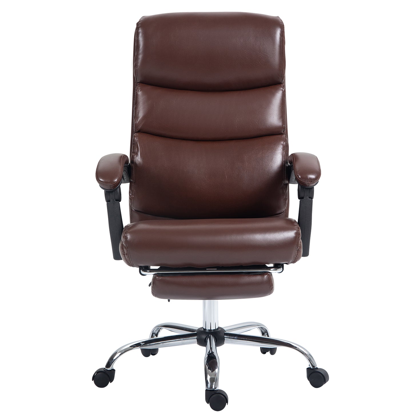 COKOS Silla de Oficina Ejecutiva Ergonómica Piel Sintética Giratoria 360 Grados Altura Ajustable Reclinable Adecuado Oficinas Salas de Estudio (Marron).