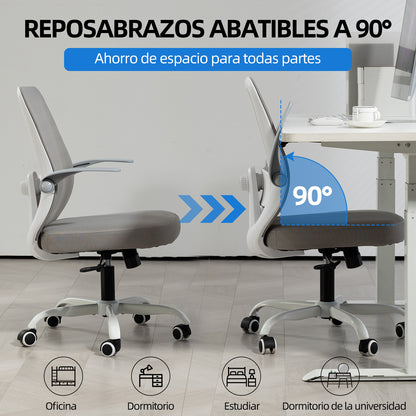 COKOS Silla de Oficina Giratoria Regulable en Altura y Lumbar Apta para Oficinas y Salas de Estudio (Blanco).