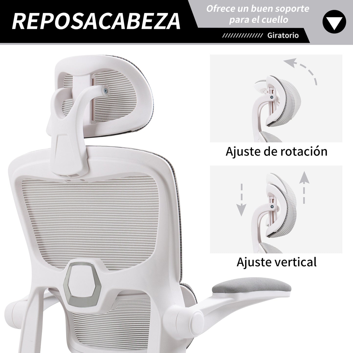 COKOS Silla Oficina Ergonómica de Respaldo Alto con Soporte Lumbar Ajustable Altura Reclinable Descansabrazos Ajustables Silla Gamer Sillas para Escritorio Silla Ergonomica (Gris)