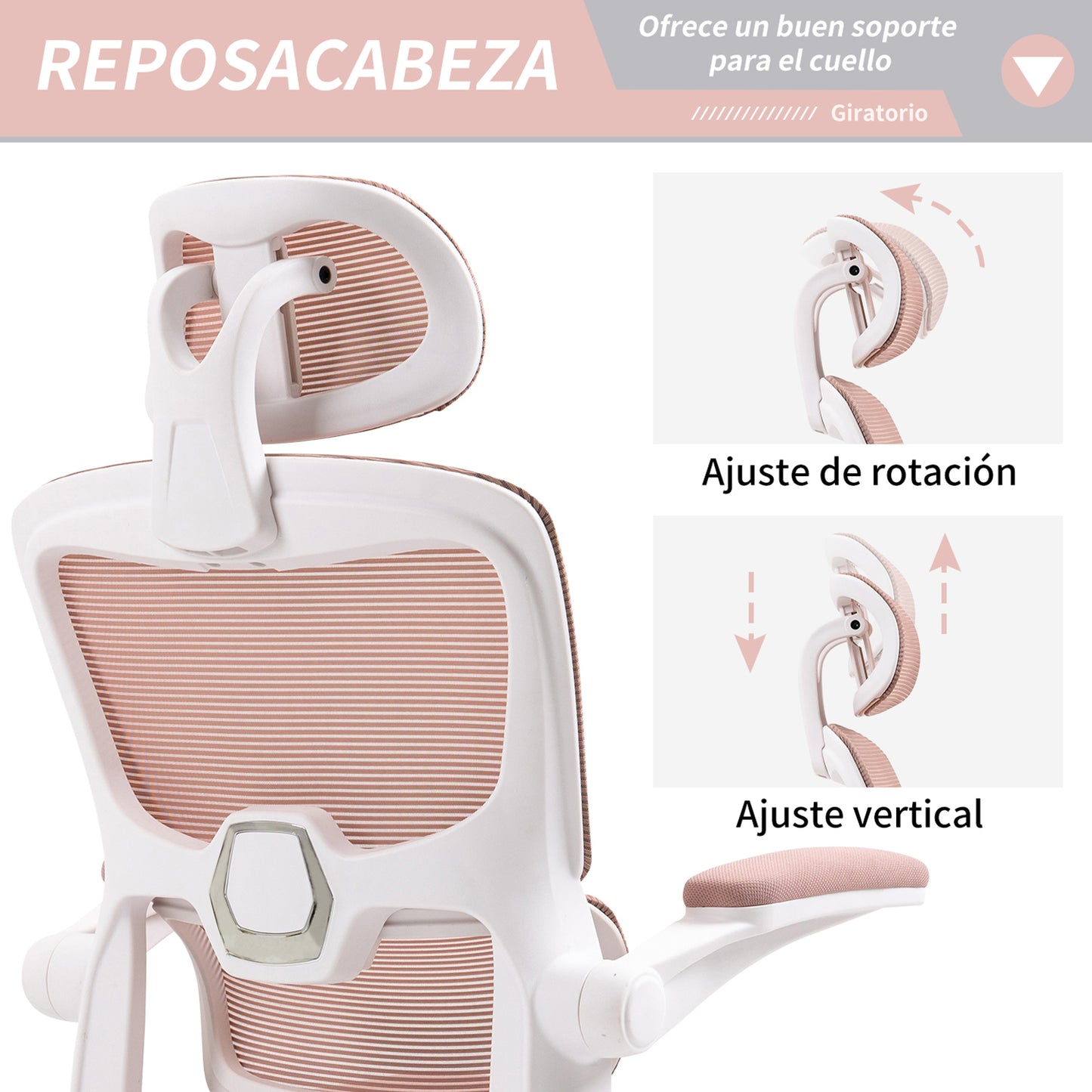 COKOS Silla Oficina Ergonómica de Respaldo Alto con Soporte Lumbar Ajustable Altura Reclinable Descansabrazos Ajustables Silla Gamer Sillas para Escritorio Silla Ergonomica (Rosa)