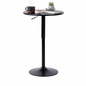 COKOS Mesa de Bar Redonda de 60 cm con Altura Ajustable y Base Cromada Giratoria Tubo Negro